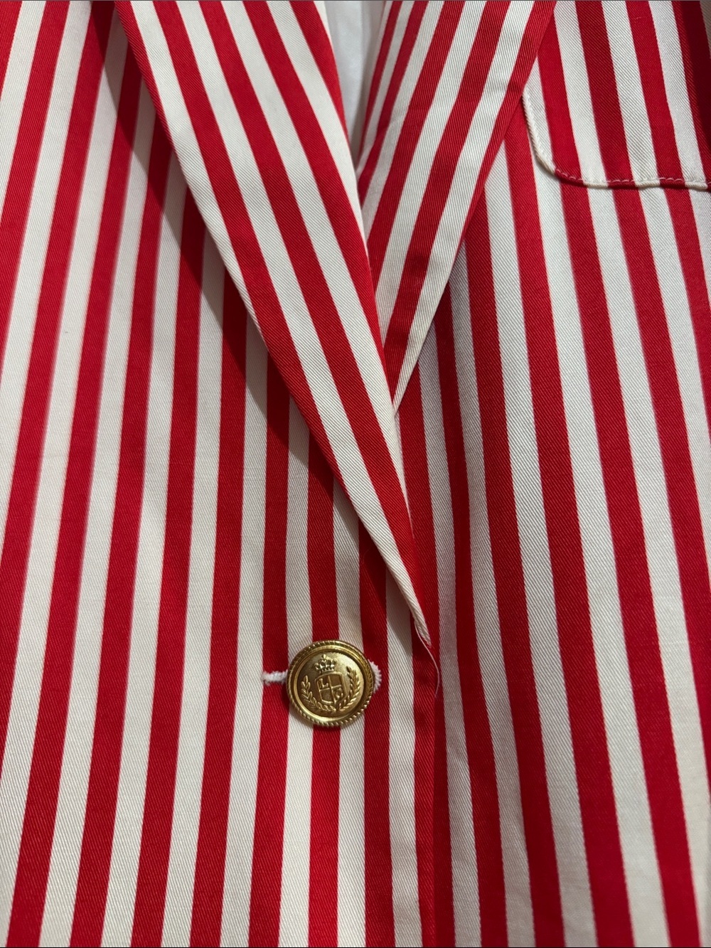 Vintage Liz Claiborne Collection Red White Striped Blazer Size 8 - Picture 4 of 6